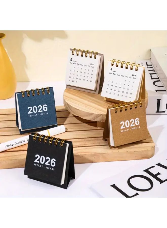 10 قطعة مجموعة تقويم مكتب 2026 مع مخطط شهري، زينة ذهبية، غلاف أنيق - Image 5